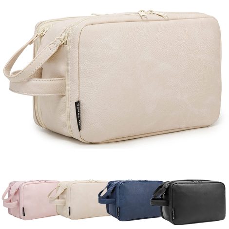 Trousse de Toilette Femme Royalfair, Sac Organisateur Cosmétique avec Grande Capacité en Cuir PU imperméable. Idéal pour les femmes.