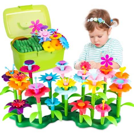 “Ensembles de Bouquets de Jardin de Fleurs CENOVE, 3-6 ans, Blocs de Construction Créatifs (130 PCS), pour les petites filles et garçons.”