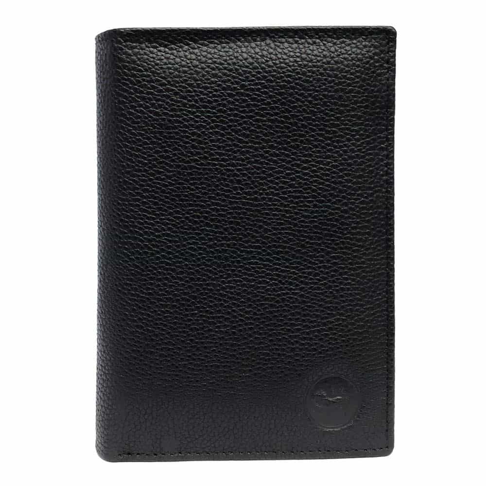 LOLUNA® Grand Portefeuille Classique en Cuir Vachette Souple 4 Volets Pratique pour Placer Carte Grise - permis - identité - Cartes - Billet - Monnaie - Idée Cadeau pour Homme et Femme - Noir