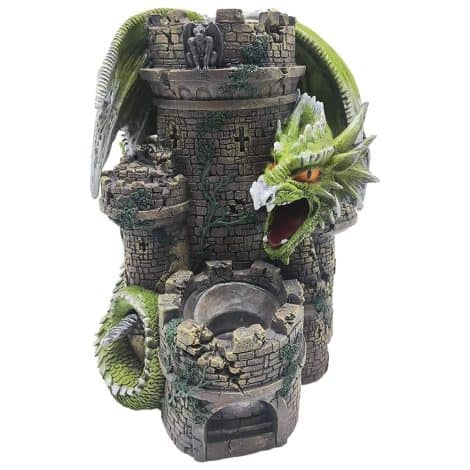 Dés du Dragon Vert – Superbe dé de 26 cm en résine peinte à la main – Idéal pour les jeux de rôle – Cadeau incroyable.