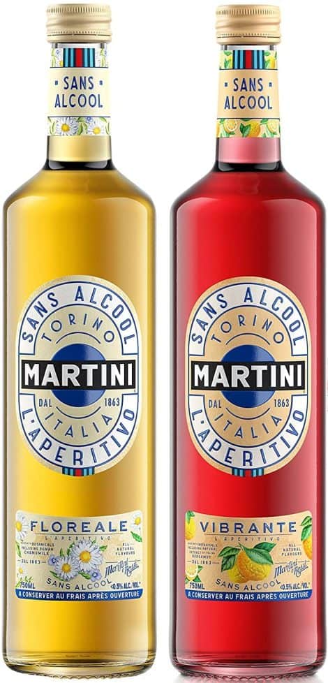 Martini, assortiment de boissons apéritives non alcoolisées en duo, format 2x75Cl.