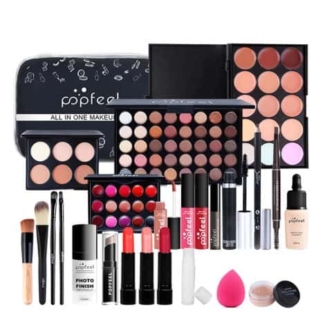 Ensemble-cadeau de maquillage complet avec palette de fard à paupières pour Noël. Idée cadeau pour femmes et filles.