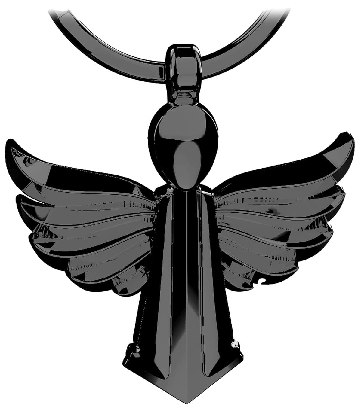 LANOLU Porte-clés ange gardien, porte-clés, porte-bonheur voiture – Pendentif avec place pour gravure, cadeaux pour permis de conduire, pendentif porte-bonheur, Noir , s, Porte-clés