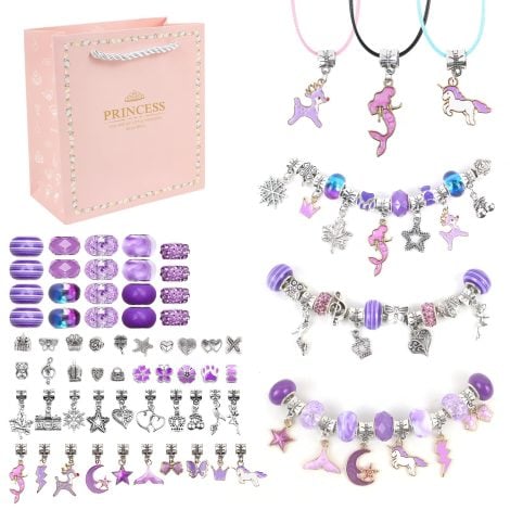 Ensemble de création de bijoux pour filles de 5 à 12 ans : cadeau idéal, jeu créatif amusant.