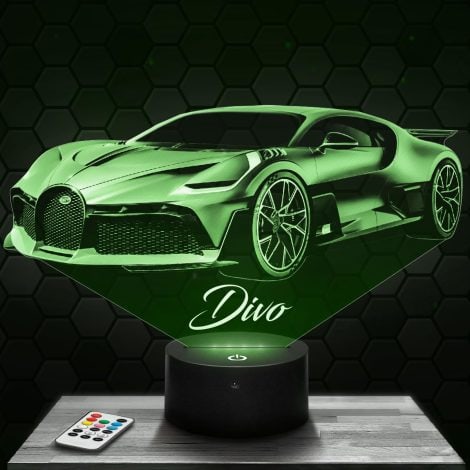 Lampe de chevet pour voiture Buga Divo, pour une décoration de chambre supercar tuning. Cadeau original de Noël pour homme.