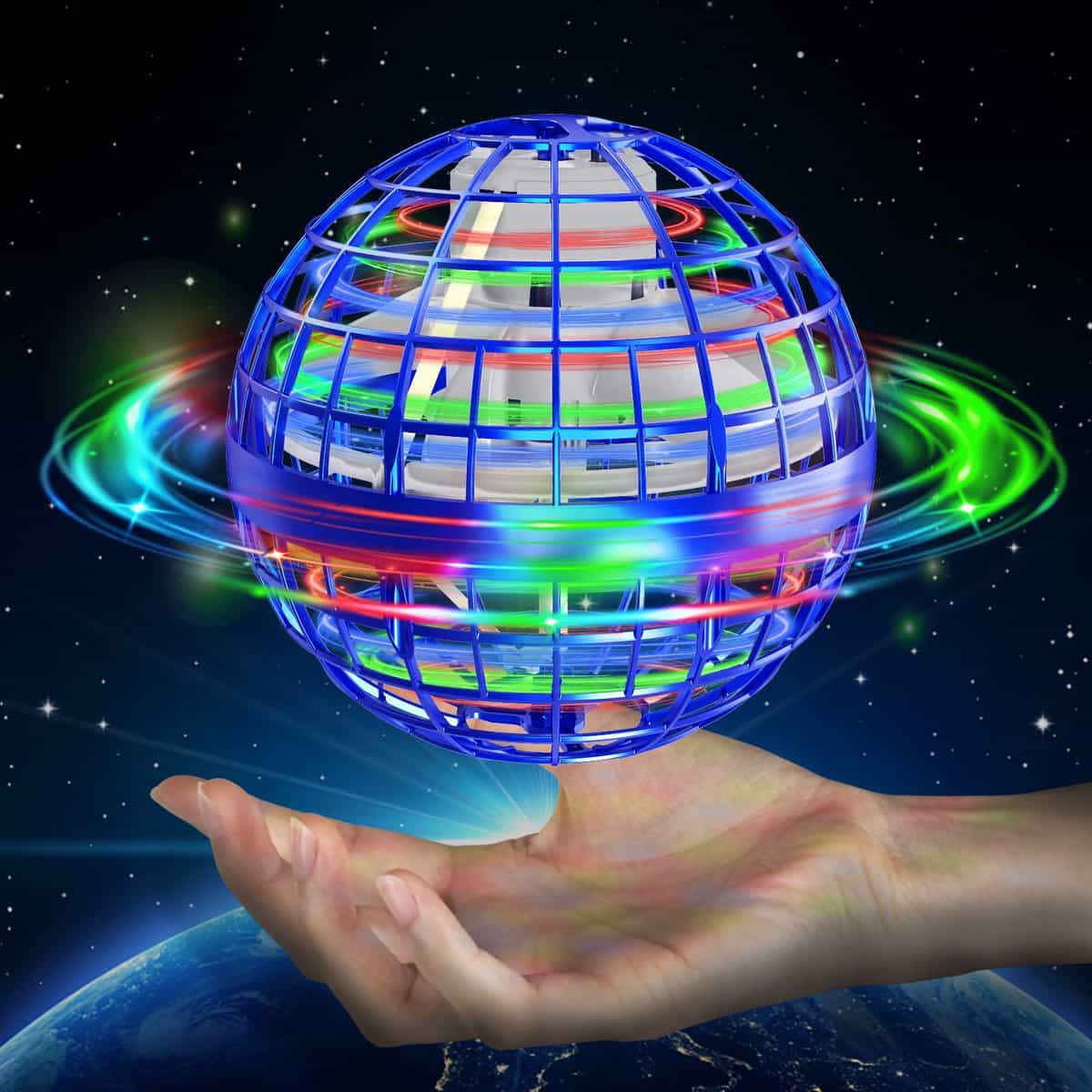 semai Boule Volante Lumineuse, Orbi Boule Cadeau Noel Jouet Jouets pour Enfants à partir, Hover Ball commandé à la Main, Cadeaux pour garçons et Filles de 6 à 12 Ans - Bleu