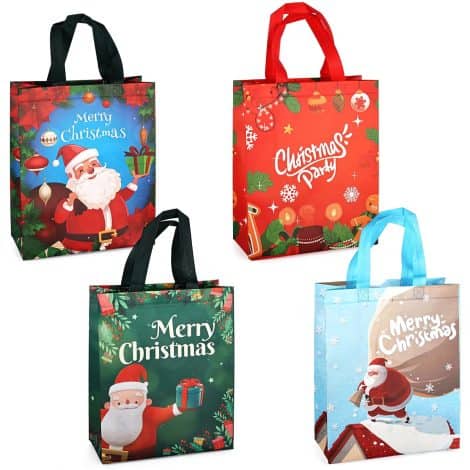 4 Sacs Festifs de Noël, sacs à main et cadeaux polyvalents pour les fêtes et le shopping.