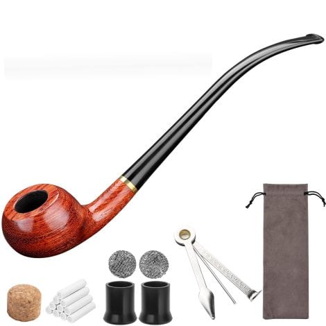 Ensemble de pipes Joyoldelf avec étui, outil de nettoyage 3 en 1, filtre, bouchon et coffret cadeau.