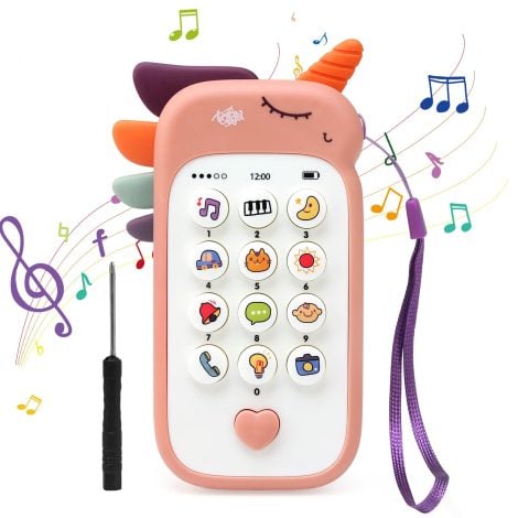 Téléphone pour bébé avec lumières et mélodies, cadeau éducatif pour tout-petits de 6 à 18 mois.