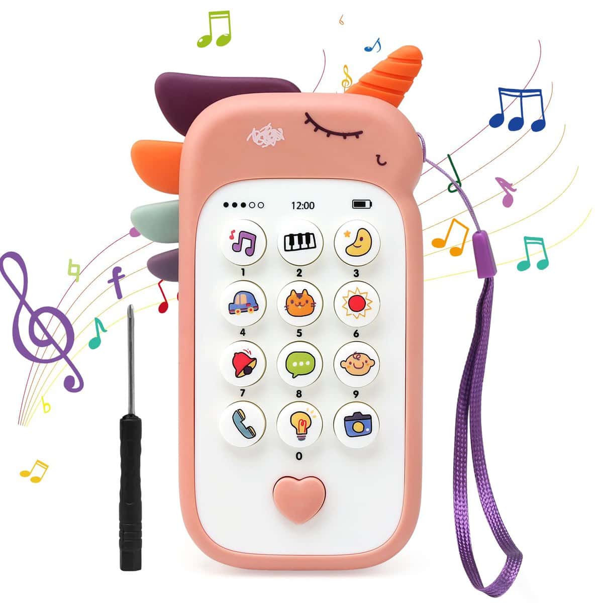 Goorder Jouet Bebe 1 an, Jouets de Téléphone Portable pour Bébé Filles, Smartphone Bebe Enfant avec Lumières et Melodies, Cadeau Éducation Sensorielle Précoce pour 6 9 12 18 Mois Tout-Petits