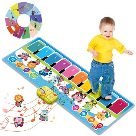 Tapis musical Joyjoz, avec 8 instruments sonores, pour enfants, cadeau de Noël pour bébés, filles, garçons.