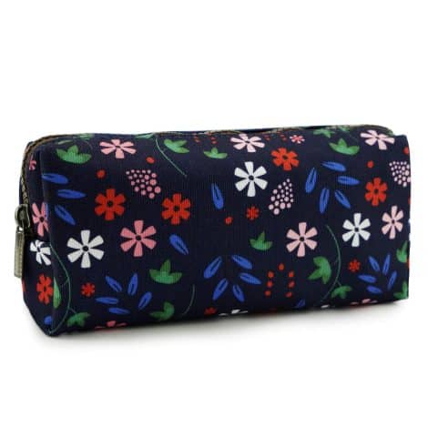 Trousse fleurie en toile pour stylos, gadgets et maquillage – Idéale comme cadeau pour enseignant.