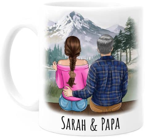 Tassenliebling® Tasse Personnalisable Cadeau Papa Avec 1 Fille – Cadeau Anniversaire Papa – Cadeau Fete Des Peres Tasse- Mug Original Pour Papa – Idee Cadeau Homme – 330 mL CéramiqueLa Tasse Personnalisable pour Papa avec une fille : Idée cadeau original pour l’anniversaire et la fête des Pères. 330 mL Céramique.