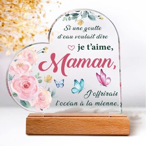 Plaque Acrylique Personnalisée : Idée Cadeau Originale pour Maman, Anniversaire, Noël et Fête des Mères !