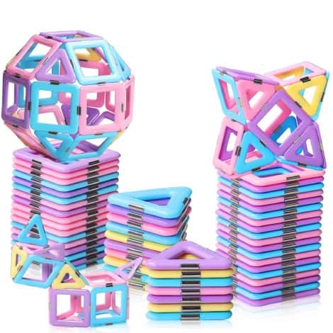 Ensemble de jeux de construction magnétiques de 40 pièces pour enfants de 3 à 8 ans, cadeau créatif pour anniversaire ou Noël.