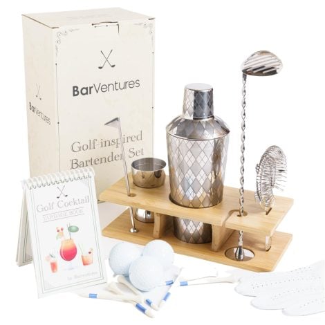 Kit de barman golfique, cadeau d’anniversaire original pour hommes, femmes et amoureux du golf.