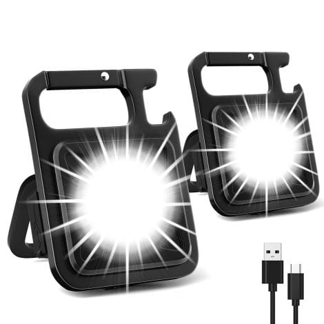 Cadeau original et utile pour homme : lot de 2 mini lampes de poche rechargeables et lumineuses (800 lumens). Parfait pour Papa, anniversaire ou Noël.