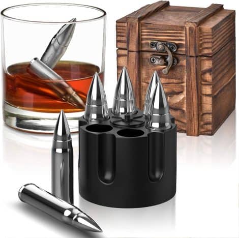 Coffret Oaksea Whisky avec 6 pierres à whiskey réutilisables – Idée cadeau insolite pour homme.