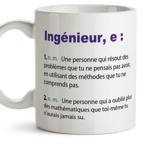 Tasse amusante pour ingénieurs, Définition de Dictionnaire – Cadeau idéal pour un(e) ingénieur(e). 350 ML 11 oz en céramique.