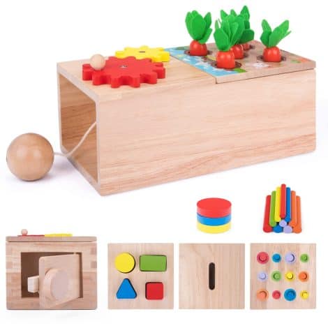 Jeu Montessori XIAPIA – Jouets éducatifs en bois pour les enfants de 6 mois à 5 ans. Cadeau de Noël idéal !