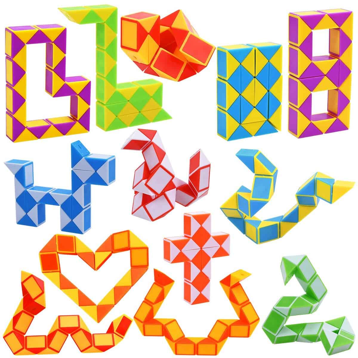 GOLDGE 13 pièces Serpent Magique Magic Snakes Puzzle Cube Mini Twist Puzzle Twisty Toy pour Enfants et Adultes, Cadeau Anniversaire Enfants…