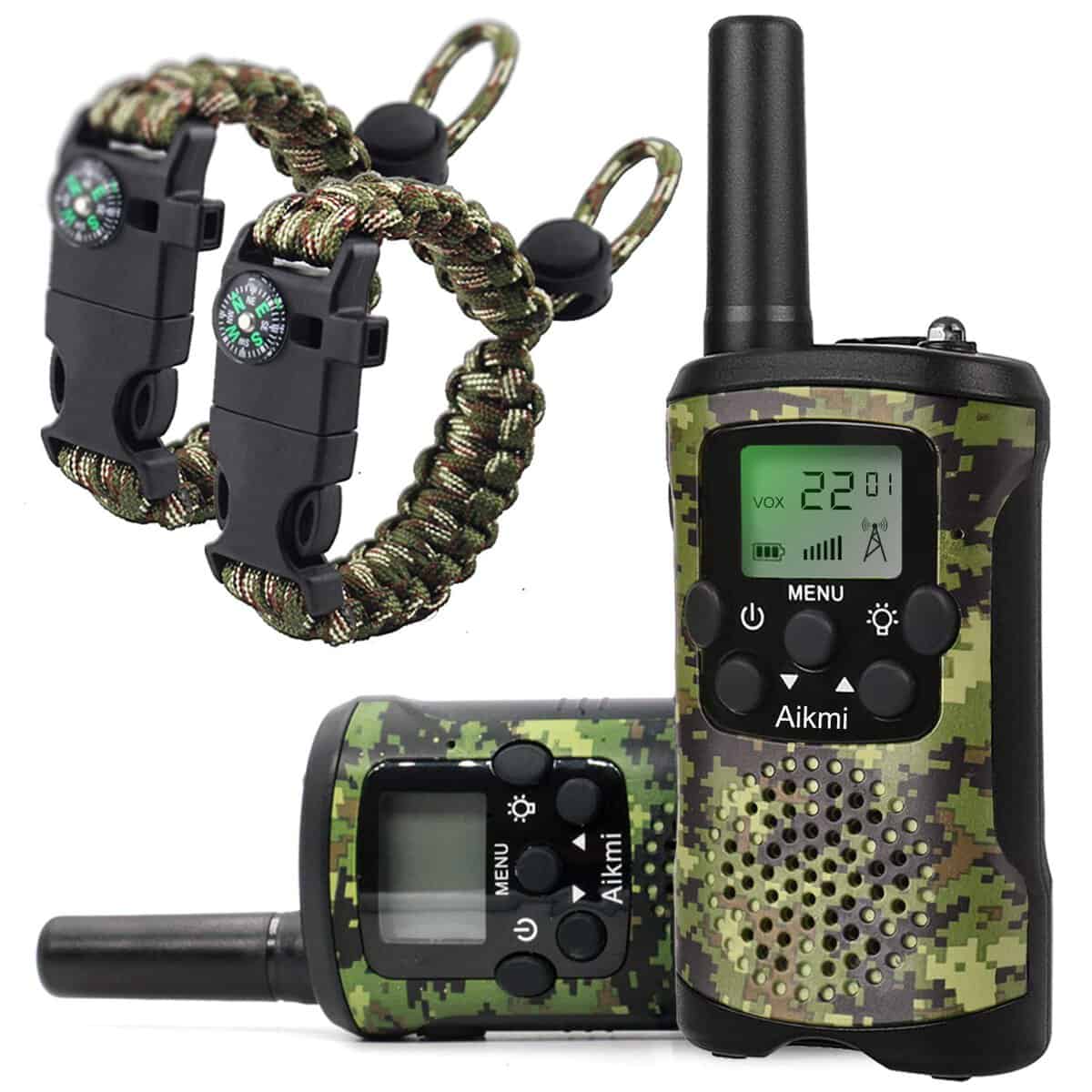 Jouets Garçon 4-12 Ans Talkie Walkie Enfants 8 Canaux Radio Bidirectionnelle avec LCD Lampe pour Aventure Camping Jouet Exterieur Anniversaire 5 6 7 8 Ans Cadeau Garçon