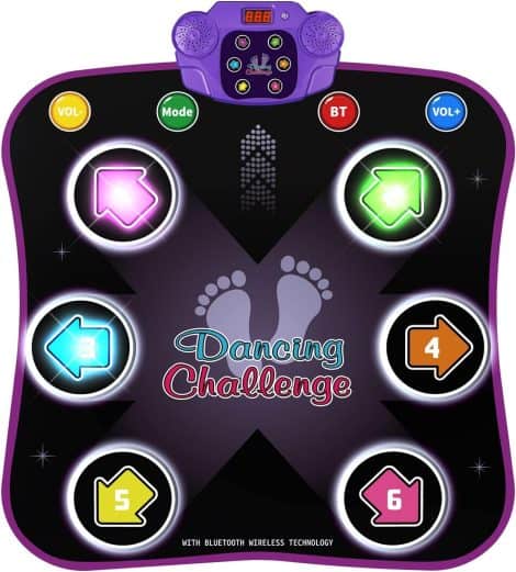 Hot Bee Tapis de Danse filles enfants 4-9 ans, tapis de danse musical avec Bluetooth, cadeaux amusants.