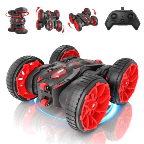 Voiture télécommandée tout-terrain MaxTronic pour enfant, camion jouet pour garçons et filles, rotation à 360°, disponible en plusieurs couleurs, voiture de course avec LED, cadeau de Noël parfait.