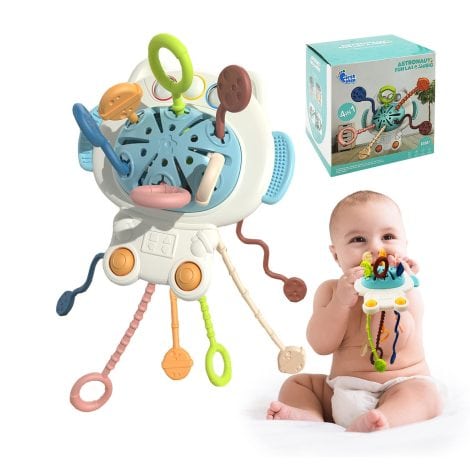 Jouets Montessori pour bébé, Anneau de Dentition sensoriel pour les Tout-Petits de 18 mois+, Cadeau sensoriel en silicone.