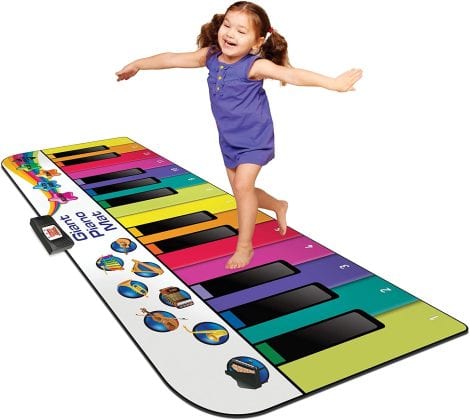 Tapis Piano Géant XXL N-Gear : Tapis danse & boîte musique pour enfants de 4 ans+ – Utilisation intérieure/extérieure – 10 chansons, 8 instruments inclus.