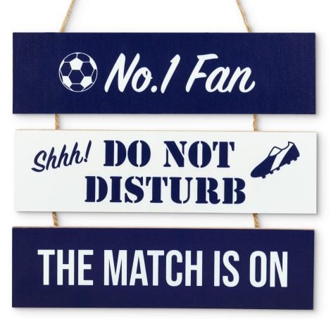 Décoration murale pour passionné de football – Idéal pour les fans de foot – Pour les hommes – Couleurs variées (bleu/blanc).