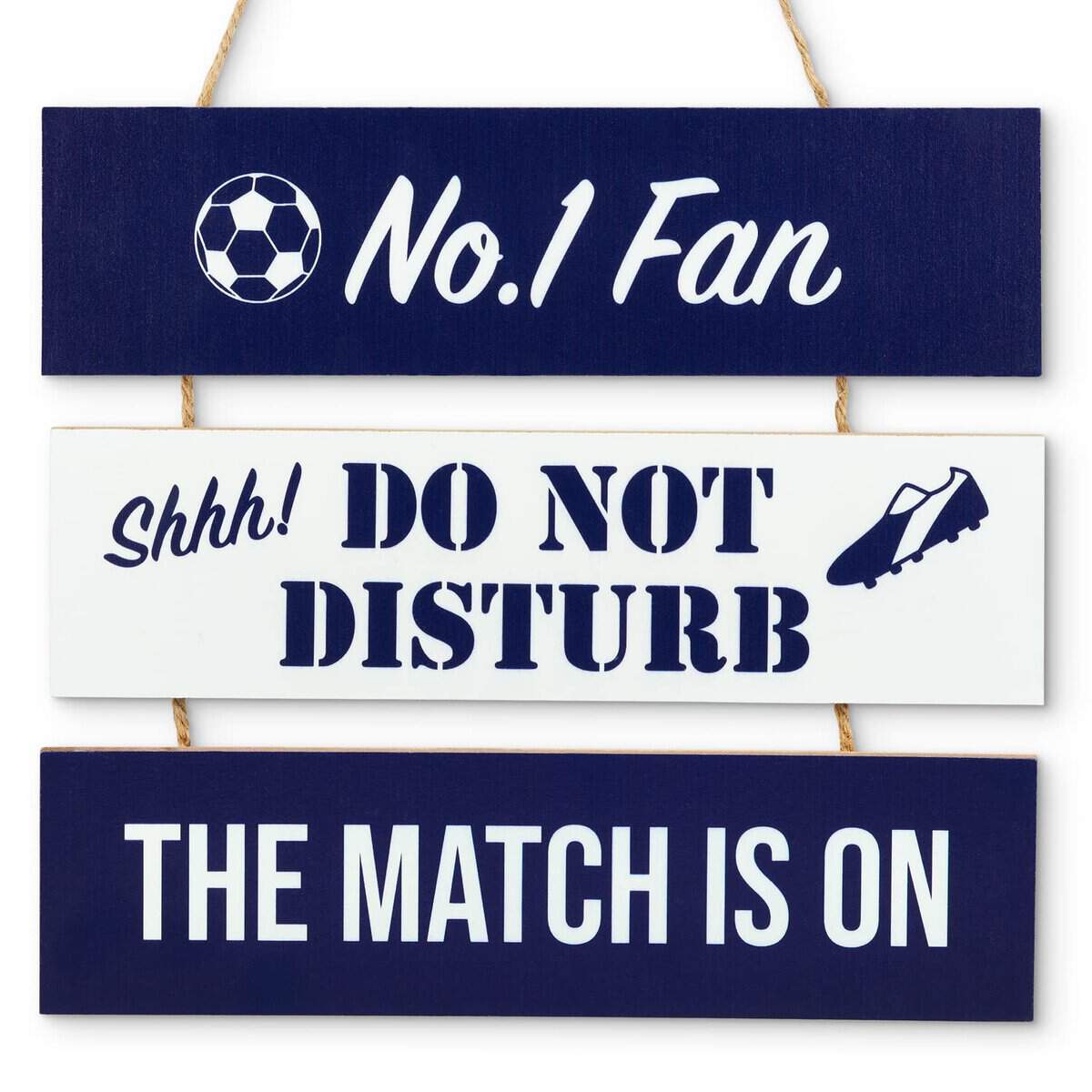 Panneau à suspendre pour fan de football – Excellent cadeau pour les fans de football – Cadeau pour homme – Plusieurs couleurs disponibles (bleu marine/blanc)