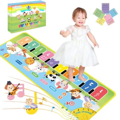 Tapis Musical Lobyoh pour Bébé : 4 Modes, 8 Instruments, Jouet pour Tout-Petits Garçons et Filles.