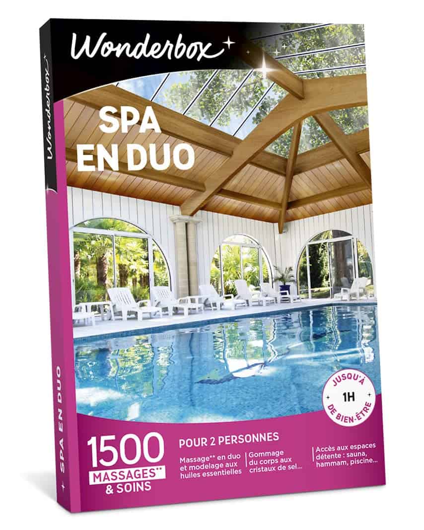 Wonderbox – Coffret Cadeau - Spa en Duo – 1500 Soins Bien-être, Massages aux huiles essentielles, accès au Spa, gommages aux Cristaux de sel Unique