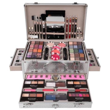 Coffret Beauté JasCherry avec Palette Fards Paupières, Fards Joues et Brillant Lèvres pour Yeux, Lèvres, Visage.