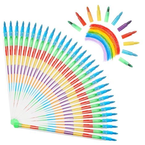 Vicloon Mini Crayons de Couleur Empilables, 30pcs, idéals pour les enfants, cadeaux festifs, amusants à offrir.