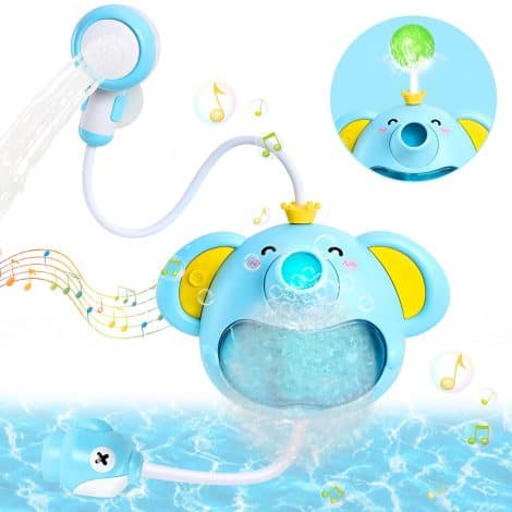 Jouets de bain musical pour bébé : Éléphant bulleux, douche et fontaine à boules automatiques. Parfait cadeau 1 2 3+