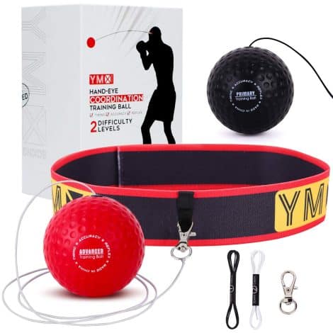 YMX BOXING Balle de réflexe – Accessoire sportif pour l’entraînement de boxe : réflexes, coordination, et vitesse. Inclut bandeau et élastique avec balles en mousse. Idéal pour exercices de punching.