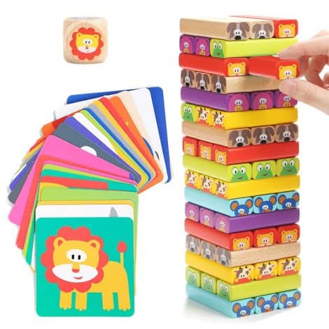 Jeu éducatif en bois Nene Toys avec couleurs et animaux – Idéal cadeau parents-enfants, garçons/filles 3-9 ans.