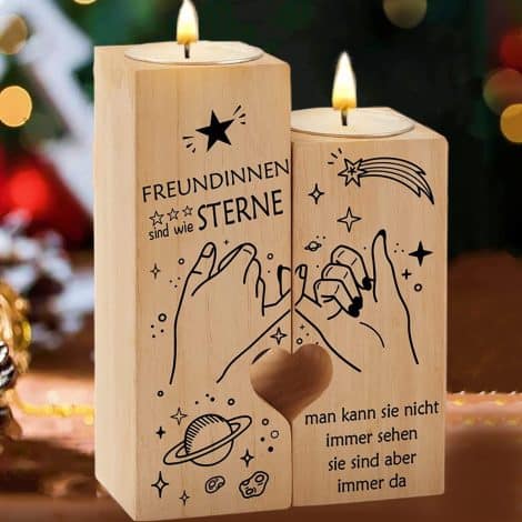 Cadeau romantique pour ta moitié : Bougeoir pour elle, bougies pour toutes, cadeau de Noël amical, idée pour petite amie.