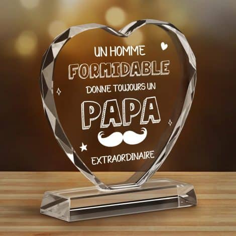 Cadeau original en cristal pour papa : WAVEJOE, idéal pour son anniversaire, Noël ou la fête des pères.