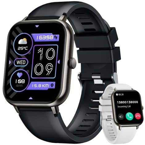 Montre connectée TAOPON pour homme et femme : Smartwatch de 1,83 pouce avec fonctions intelligentes pour Android et iOS.