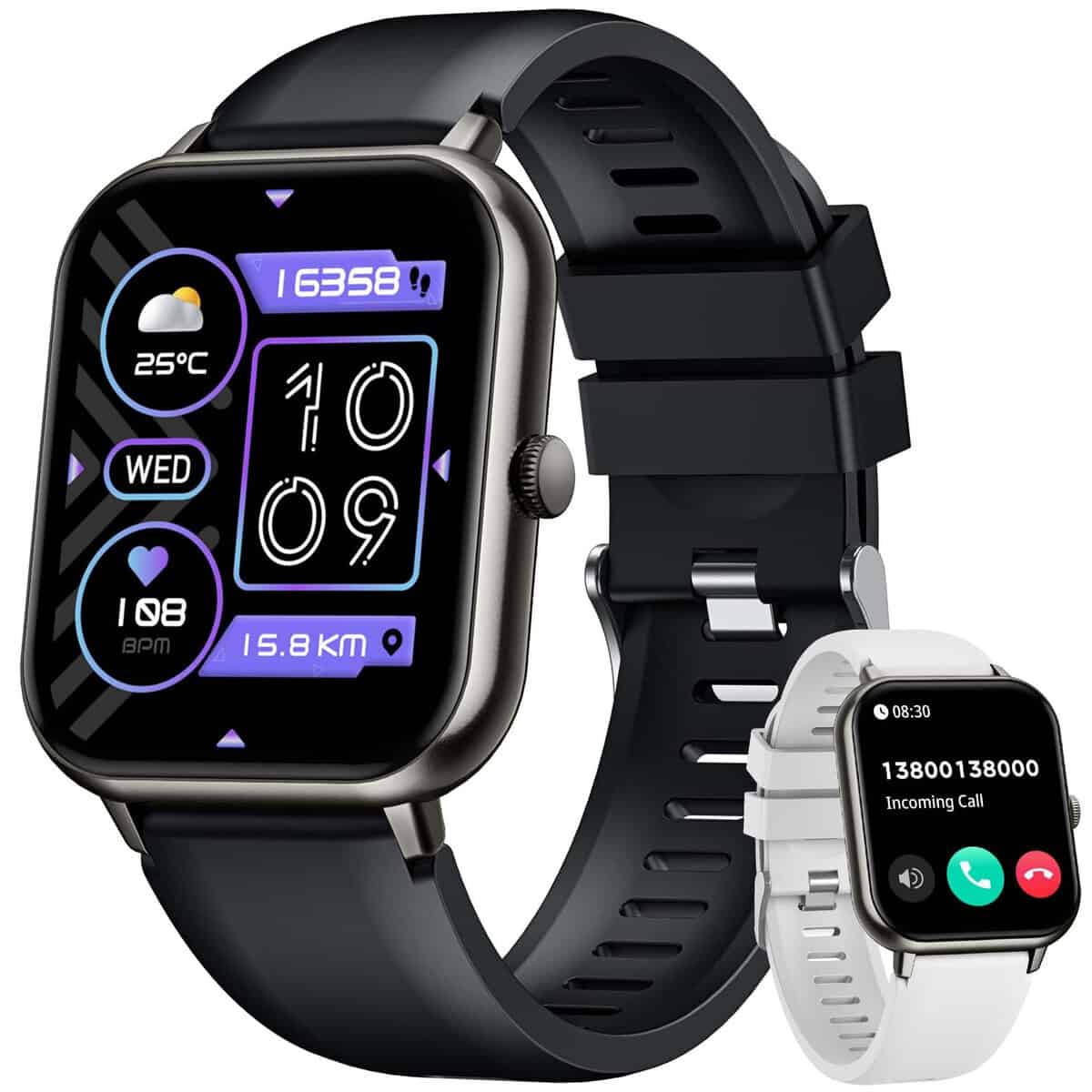 TAOPON Montre Connectée pour Femme Homme Smartwatch: 1,83" Montre Intelligente avec Fréquence Cardiaque Sommeil Oxymètre Pression Artérielle 100+ Sport Mode IP67 étanche Tracker d'activité pour Android iOS