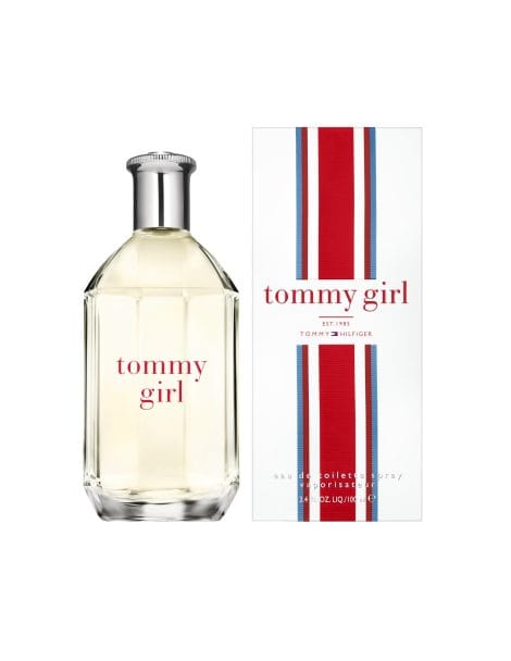 Eau de Toilette Tommy Girl de Tommy Hilfiger – Parfum féminin floral fruité, fraîcheur fleurie aux notes fruitées – Flacon transparent en verre de 100 ml.