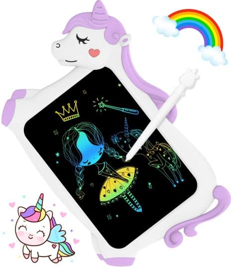 Licorne Jouet Enfant Fille Cadeau – Tablettes de Dessin Éducatives pour Filles de 2 à 8 ans – Ardoise Magique.