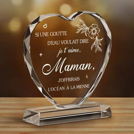 Plaque de Cristal “WAVEJOE” : le cadeau parfait pour la maman à Noël ou pour la Fête des Mères.