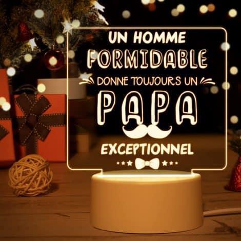 Cadeau spécial pour Papa, Veilleuse Acrylique Unique, Cadeau Anniversaire ou Fête des Pères pour Papa, Pour Papa Nouveau-né.