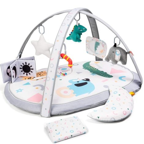 Tapis d’éveil 7 en 1 Lupantte, 2 tapis supplémentaires, jeu éducatif pour bébé, antidérapant et épais. Cadeau idéal pour les nouveau-nés. (16 mots)