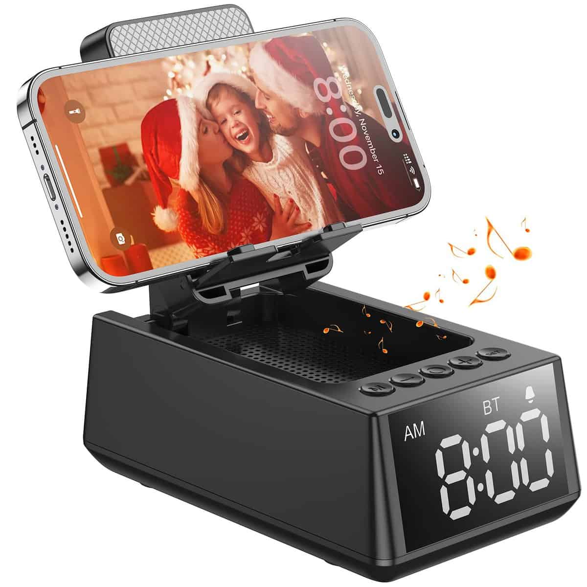 Cadeaux pour lui, elle, support de téléphone portable, haut-parleurs Bluetooth, gadgets de cuisine cool tech support de téléphone réglable, haut-parleur sans fil pour iPhone/Samsung/iPad, tablette,