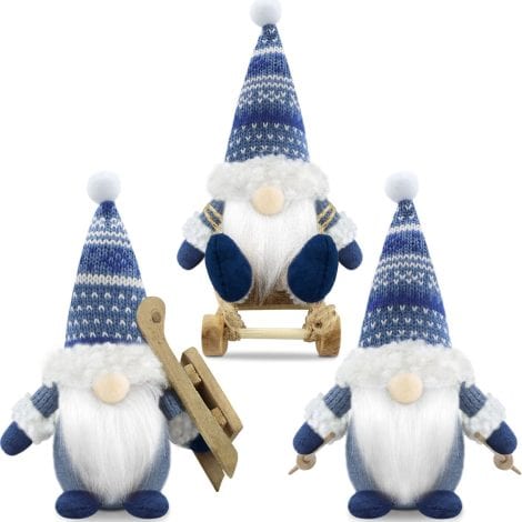 Ensemble de 3 décorations de Noël en peluche Gehydy GNOME Elfe de Noël pour la maison et la cuisine, 19 cm.